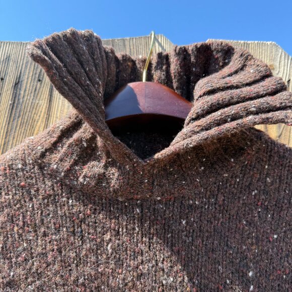 Vintage 90s Brown Wool Cashmere Cowichan Southwestern Aztec Sweater S/M Petite - Picture 8 of 13